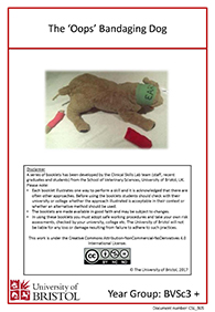 clinical skills instruction booklet cover page, bandaging oops
